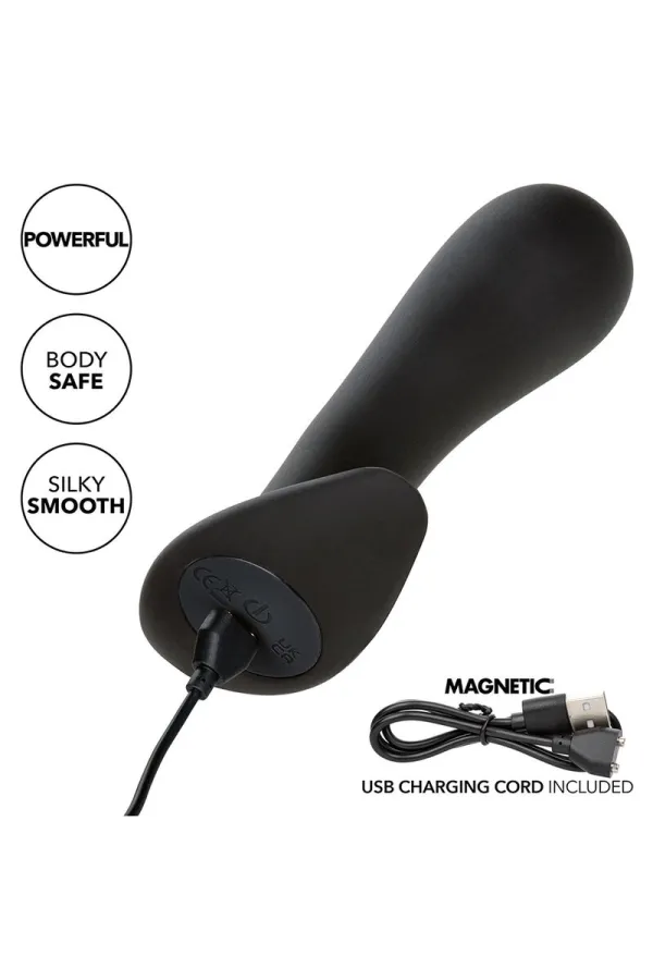 CALEXOTICS - ROCK BOTTOM CURVED ANAL PLUG 10 VIBRATIONEN SILIKON SCHWARZ