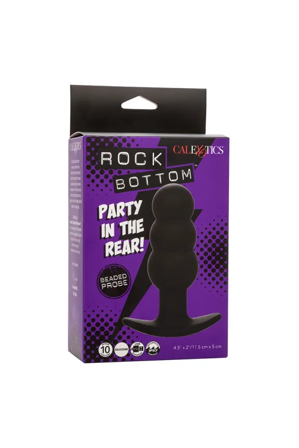 CALEXOTICS - ROCK BOTTOM ANAL PLUG MIT PERLEN 10 VIBRATIONEN SILIKON SCHWARZ