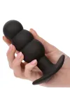 CALEXOTICS - ROCK BOTTOM ANAL PLUG MIT PERLEN 10 VIBRATIONEN SILIKON SCHWARZ