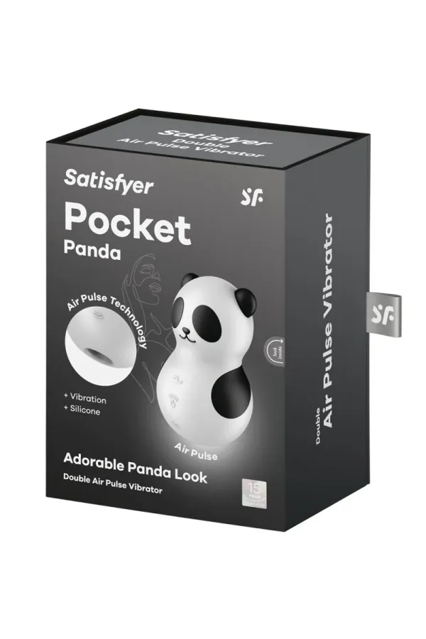 SATISFYER - POCKET PANDA STIMULATOR & VIBRATOR SCHWARZ WEISS