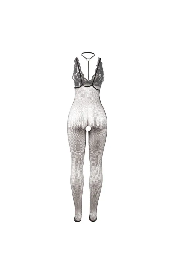 SUBBLIME - 951993 SCHWARZ TRANSPARENTER NETZ-BODYSTOCKING MIT SCHRITTFREIEM UNTERTEIL ONE SIZE