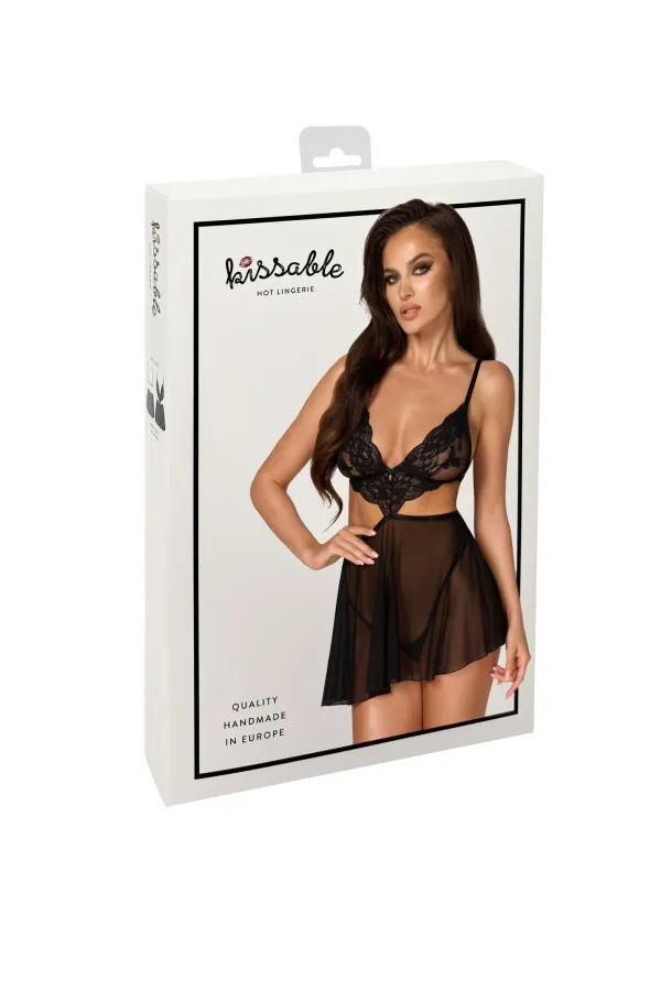 KISS242 Negligee aus Netz und Spitze