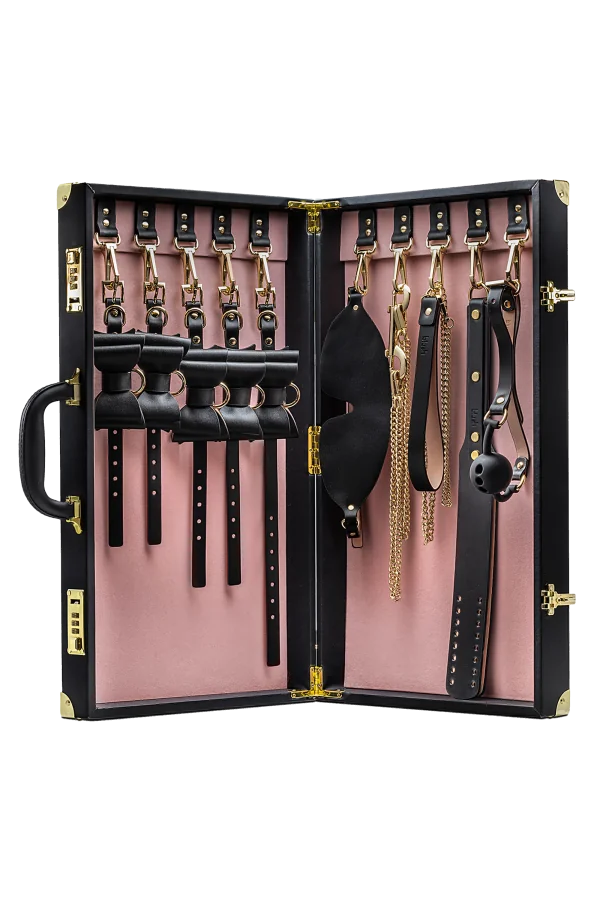 Exklusives Temptasia Safe Word Bondage Kit mit Koffer, Schwarz