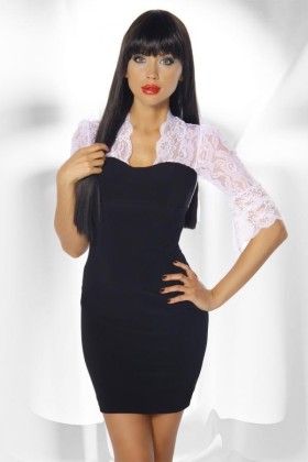 ♥ Minikleid mit Spitze schwarz/weiß ♥ kaufen | Fesselliebe