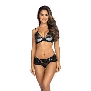 ♥ BH schwarz-silber V-9481 von Axami ♥ kaufen | Fesselliebe