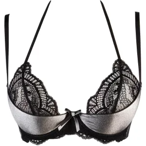 ♥ BH Schwarz-Silber V-9481 von Axami ♥
