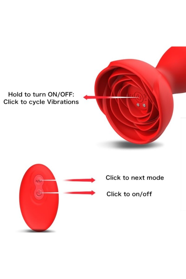Extreme A Bloom Rose Vibrator & Analstecker mit Fernbedienung Rot von Armony Anal kaufen | Fesselliebe