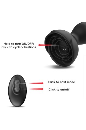 Extreme A Bloom Rose Vibrator & Analstecker mit Fernbedienung Schwarz von Armony Anal kaufen | Fesselliebe