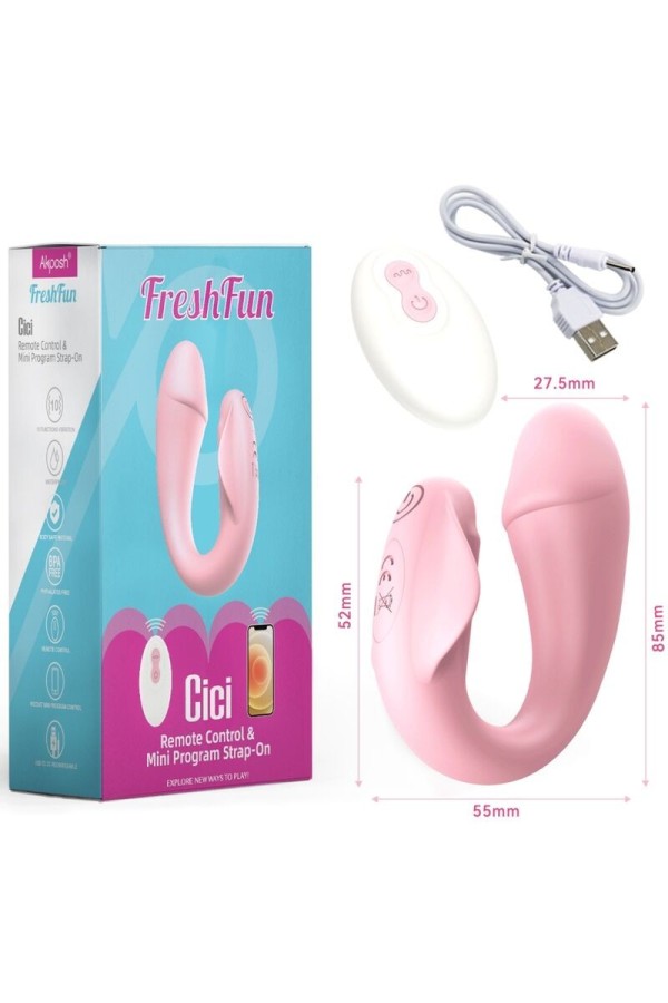 Freshfun Cici Stap-On Vibrator mit Fernbedienung und App 10 Vibrationen Rosa von Armony Vibrators kaufen | Fesselliebe
