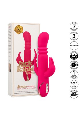 Jack Fantasy Dreifach Beheizter Vibrator Rabbit Rosa von Calexotics kaufen | Fesselliebe