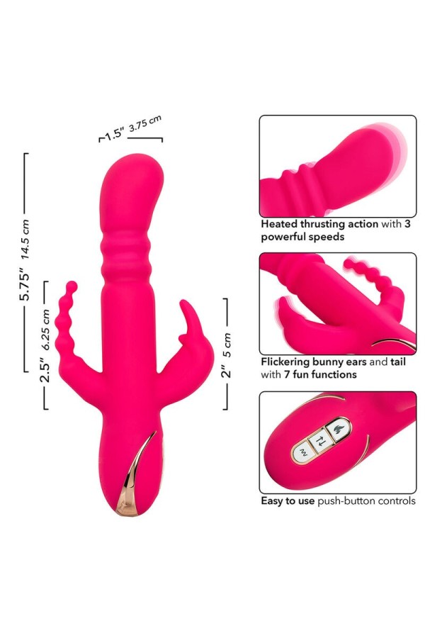 Jack Fantasy Dreifach Beheizter Vibrator Rabbit Rosa von Calexotics kaufen | Fesselliebe
