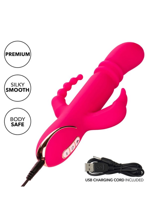 Jack Fantasy Dreifach Beheizter Vibrator Rabbit Rosa von Calexotics kaufen | Fesselliebe