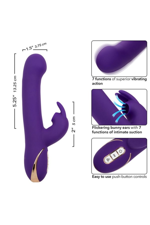 Jack Rabbit Vibrator & Stimulator 7 Vibrationen und Saugmodus Blau von Calexotics kaufen | Fesselliebe