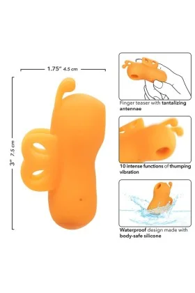 Der Buzzing Vibe Fingerstimulator 10 Vibrationen Orange von Calexotics