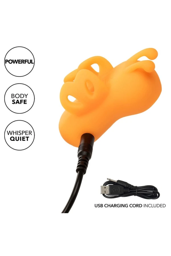 Der Buzzing Vibe Fingerstimulator 10 Vibrationen Orange von Calexotics