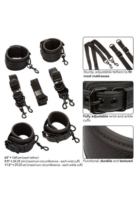 Nocturnal Bettfesseln Leder Verstellbar Schwarz von Calexotics kaufen | Fesselliebe