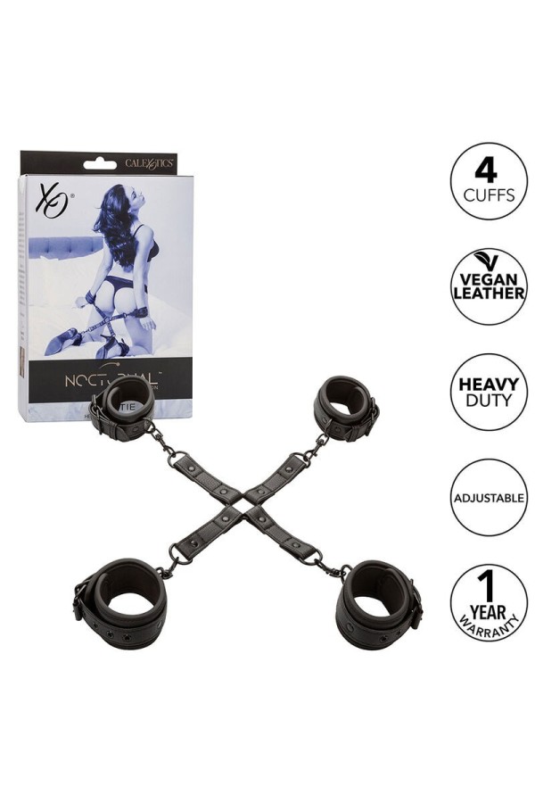 Nocturnal Hog Tie Connector Cuero Einstellbar Schwarz von Calexotics kaufen | Fesselliebe