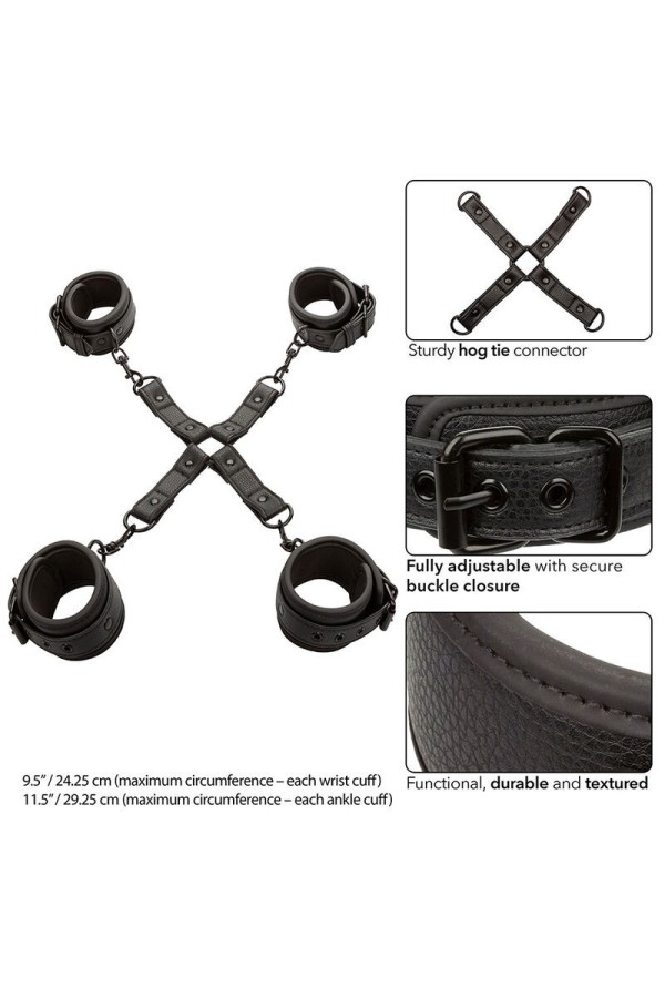 Nocturnal Hog Tie Connector Cuero Einstellbar Schwarz von Calexotics kaufen | Fesselliebe