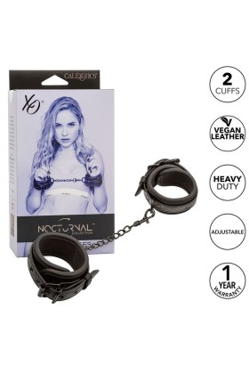 Nocturnal Leder Handgelenk Manschetten Verstellbar Schwarz von Calexotics kaufen | Fesselliebe