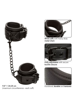 Nocturnal Leder Handgelenk Manschetten Verstellbar Schwarz von Calexotics kaufen | Fesselliebe