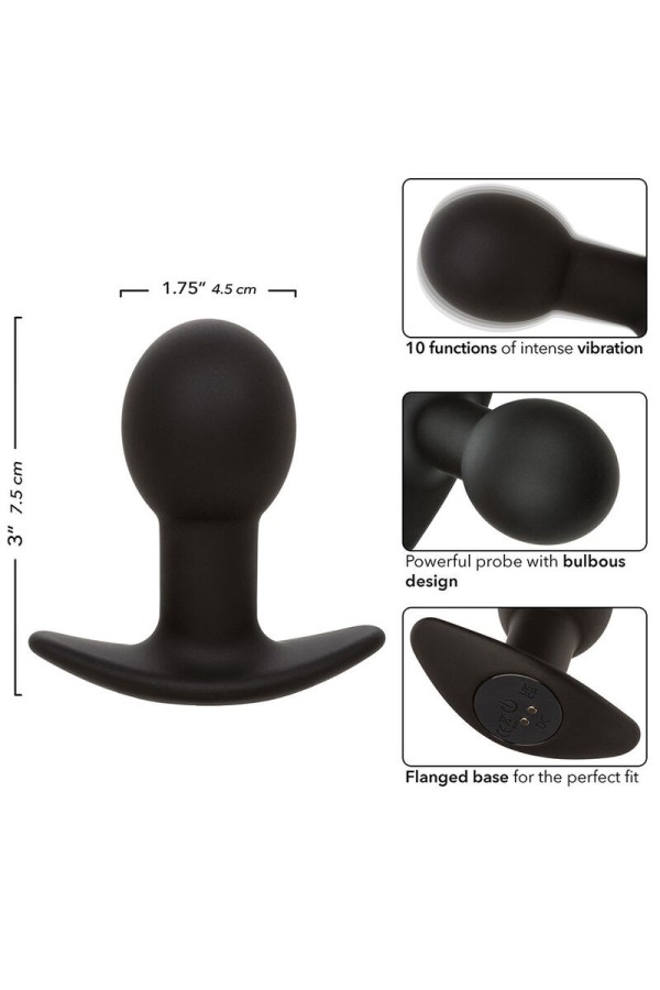 Rock Bottom Anal Plug 10 Vibrationen Silikon Schwarz von Calexotics kaufen | Fesselliebe