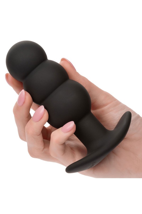 Rock Bottom Anal Plug mit Perlen 10 Vibrationen Silikon Schwarz von Calexotics kaufen | Fesselliebe