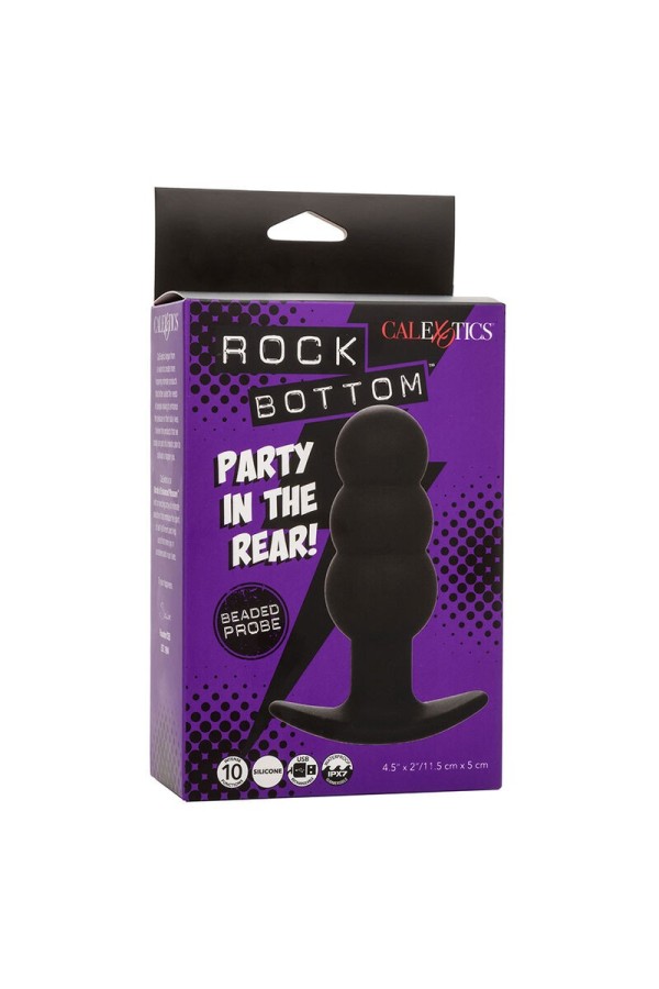 Rock Bottom Anal Plug mit Perlen 10 Vibrationen Silikon Schwarz von Calexotics kaufen | Fesselliebe