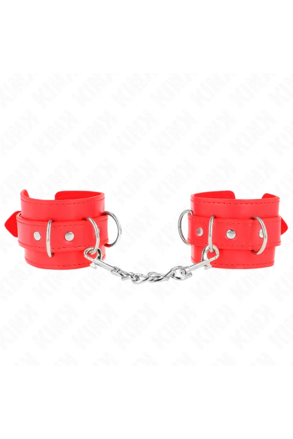 3 D-Ring Handgelenkfesseln verstellbar Rot 17,5-25 cm X 6 cm von Kink Wrist Restraint