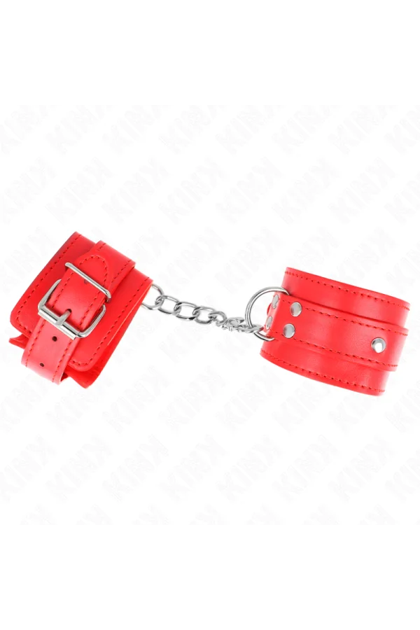 3 D-Ring Handgelenkfesseln verstellbar Rot 17,5-25 cm X 6 cm von Kink Wrist Restraint