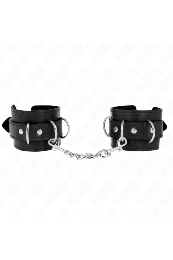 3 D-Ring Handgelenkfesseln verstellbar Schwarz 17,5-25 cm X 6 cm von Kink Wrist Restraint