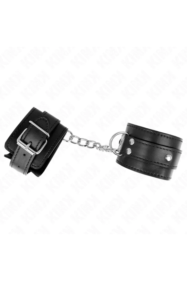 3 D-Ring Handgelenkfesseln verstellbar Schwarz 17,5-25 cm X 6 cm von Kink Wrist Restraint