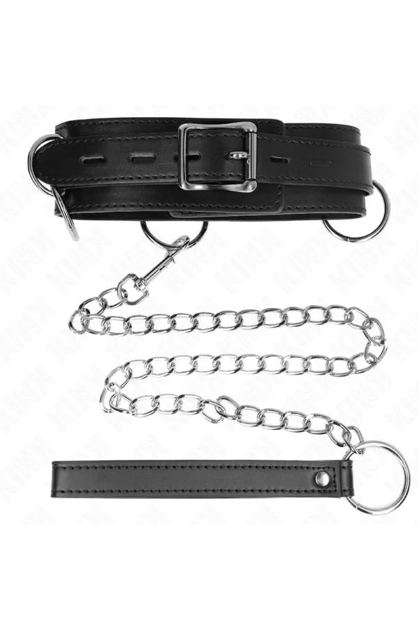 3-Ring-Sklaverei-Halskette mit Band 80 cm 53 X 5 cm von Kink Collar & Gag