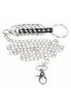 7 Penisringe aus Metall 3,8 cm bis 5 cm Verbunden mit Leder und Metallkette 100 cm von Kink Ring Power