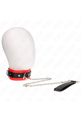 Basismodell Halsband mit Leine 65 cm Modell 3 Rot 53 X 5 cm von Kink Collar & Gag kaufen | Fesselliebe