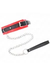 Basismodell Halsband mit Leine 65 cm Modell 3 Rot 53 X 5 cm von Kink Collar & Gag