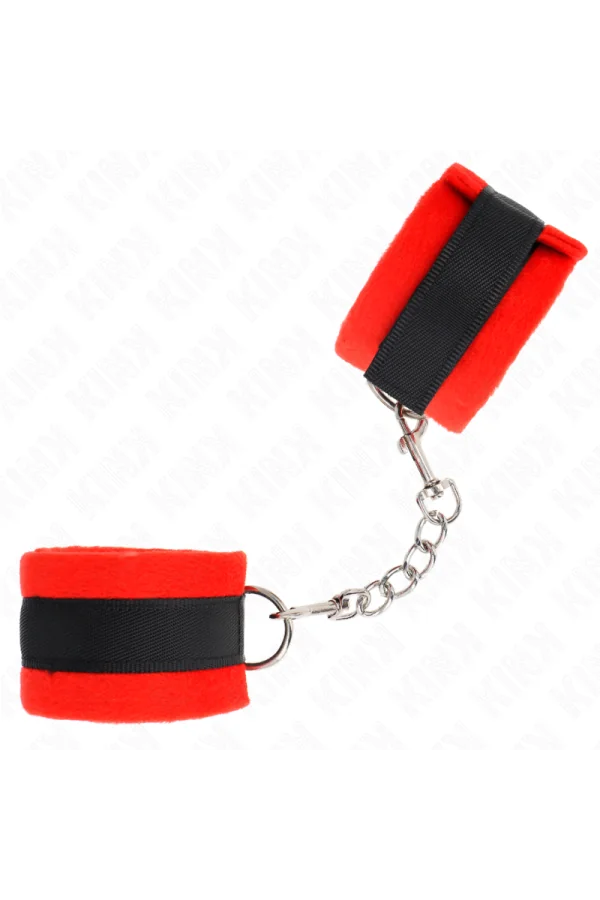 Beginner Pelzhandmanschetten Schwarz-Rot 30 X 7 cm von Kink Wrist Restraint