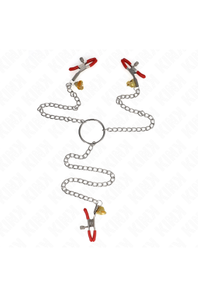 Bell 3-Fach Nippel- und Klitorisklemmen Rot mit Kette 30 cm von Kink Nipple Grip kaufen | Fesselliebe