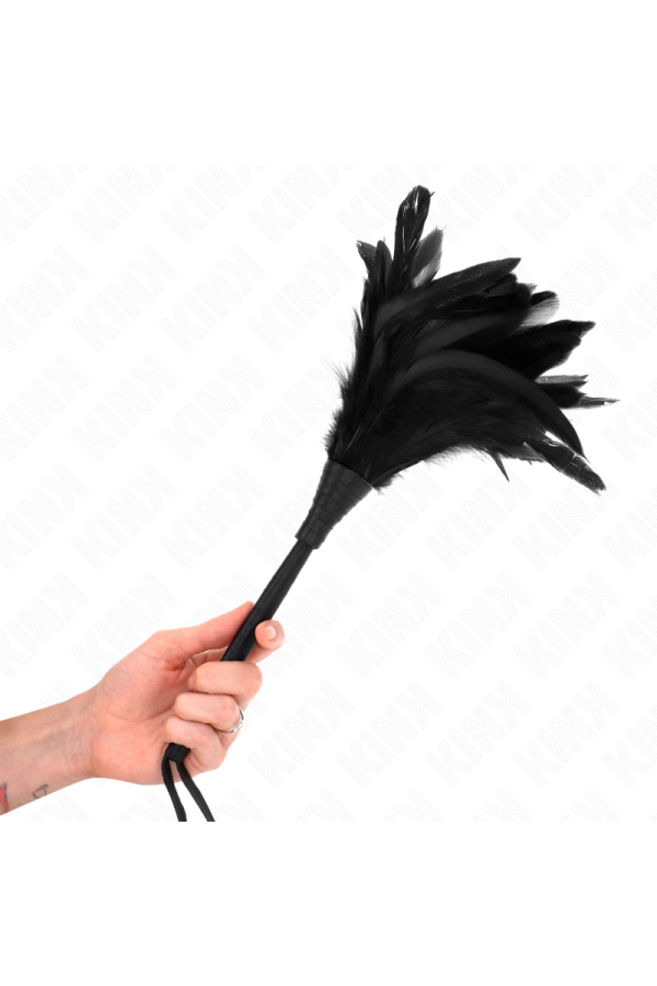 Black Maids Hornform Tickle Hühnerfedern 36 cm von Kink Impact & Touch kaufen | Fesselliebe