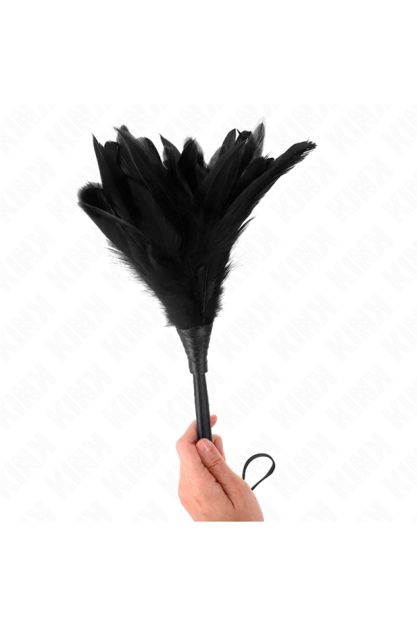Black Maids Hornform Tickle Hühnerfedern 36 cm von Kink Impact & Touch kaufen | Fesselliebe