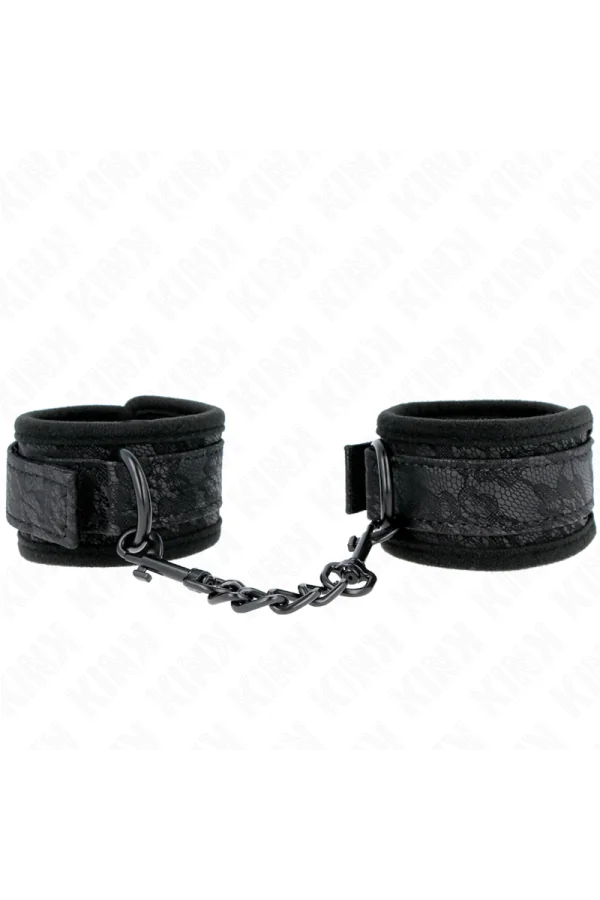 Dark Lace Cuffs Neoprene Handgelenk Manschetten verstellbar Schwarz 20-29 cm X 5 cm von Kink Wrist Restraint