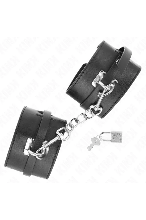 Deluxe Handgelenkfesseln mit Verriegelung, Schwarz, verstellbar 14,5-21 cm X 6 cm von Kink Wrist Restraint