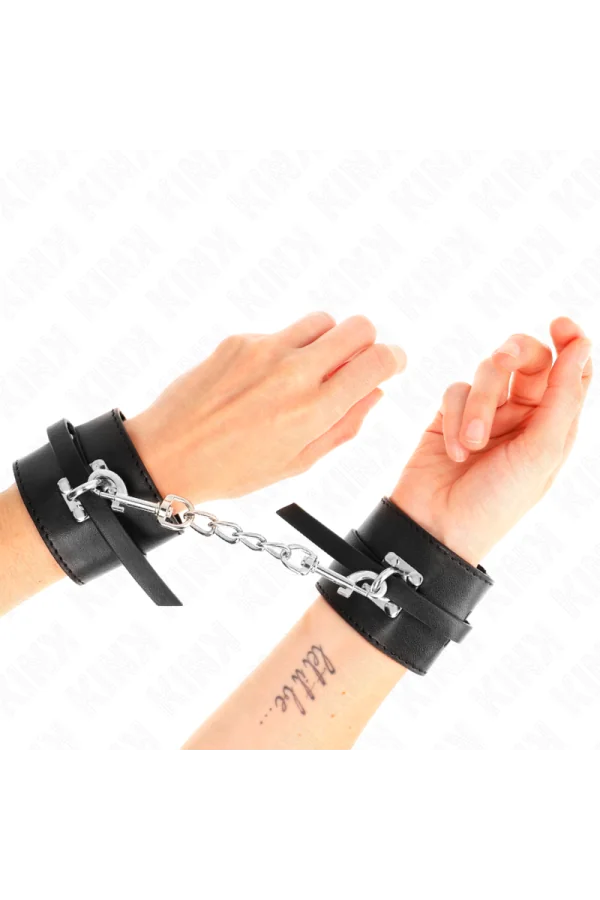 Deluxe Handgelenkfesseln mit Verriegelung, Schwarz, verstellbar 14,5-21 cm X 6 cm von Kink Wrist Restraint