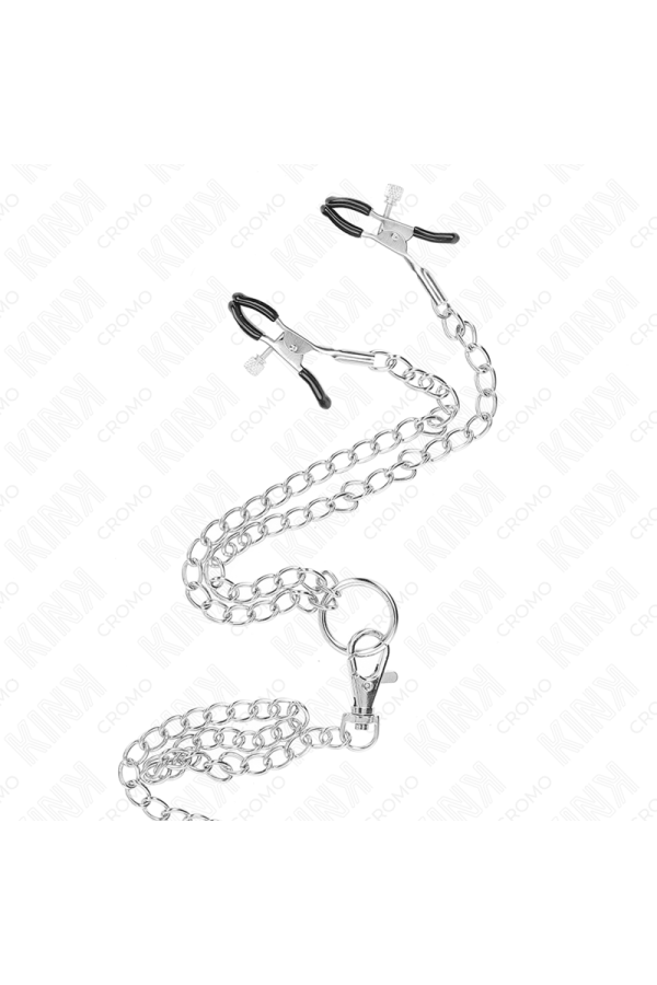 Dreifach Chrom Metall Penisring 3 cm Bis 4,5 cm mit 26 cm Metallkette und Brustklammern von Kink Ring Power kaufen | Fesselliebe