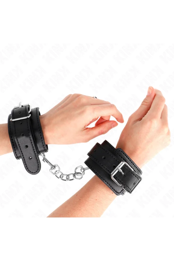 Dünne Handgelenkfesseln Schwarz verstellbar 21-33 cm von Kink Wrist Restraint