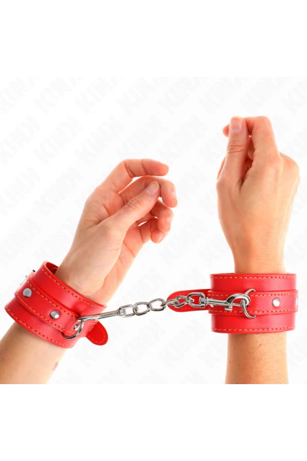 Dünne Handgelenksfesseln Rot verstellbar 21-33 cm von Kink Wrist Restraint