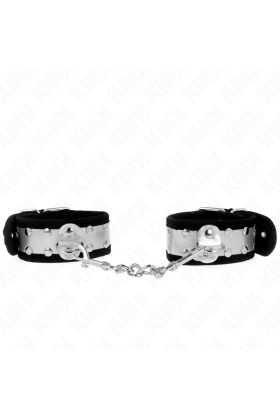 Dünne Handgelenksfesseln Schwarz/Silber 30 X 4 cm von Kink Wrist Restraint kaufen | Fesselliebe