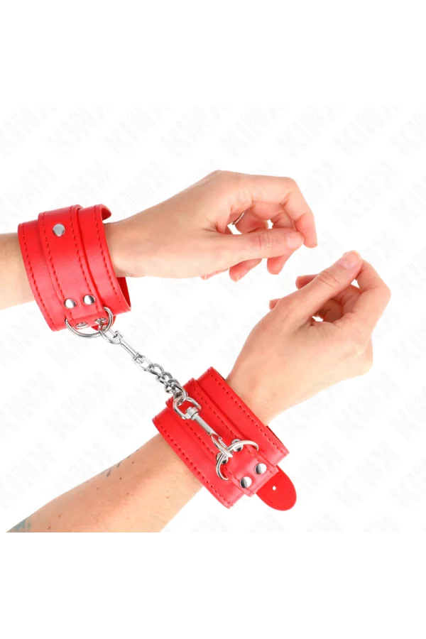 Einfache Handgelenksfesseln Rot verstellbar 20-23 cm X 5,5 cm von Kink Wrist Restraint