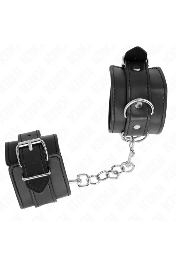 Einfache Handgelenksfesseln Schwarz verstellbar 20-23 cm X 5,5 cm von Kink Wrist Restraint