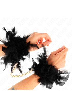 Federhandmanschetten mit Goldkette Modell 1 von Kink Wrist Restraint kaufen | Fesselliebe