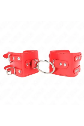 Feste Handgelenkfesseln mit Ring und Nieten verstellbar Rot 17-22 cm X 6,5 cm von Kink Wrist Restraint